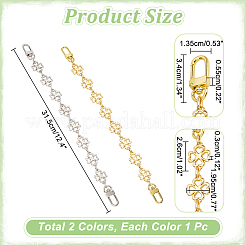 2 pz. 2 colori lega catena a maglie a trifoglio tracolla per borsa&nbsp;FIND-WR0008-08