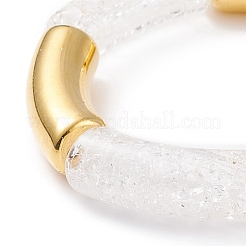 8 pièces 8 couleurs couleur bonbon acrylique et ccb en plastique tube incurvé gros bracelets extensibles ensemble pour les femmes&nbsp;BJEW-JB08139