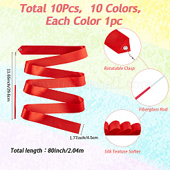 10 Stück Tanzstab aus Nylon/Polycotton-Band in 10 Stilen&nbsp;AJEW-CN0003-43