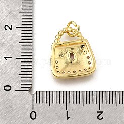 Pendenti in zirconi cubici trasparenti in micro pavè di ottone&nbsp;KK-F899-09G