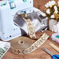 25 m Polyester-Jacquard-Blumenband&nbsp;OCOR-WH0088-82A