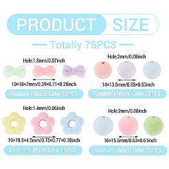 75 pièce de perles acryliques floquées&nbsp;OACR-TA0005-01