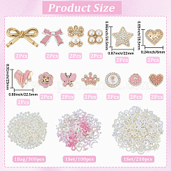 Schmucksets mit Imitationsperlen aus Kunststoff und ABS-Kunststoff sowie Acryl-Cabochons&nbsp;DIY-SC0033-95