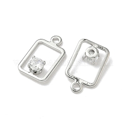 Ciondoli rettangolari in ottone con micro pavé di zirconi cubici&nbsp;KK-Z136-04P