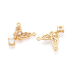 Pendentifs avec zircon cubiques à micro-pavés en laiton&nbsp;KK-N263-02G