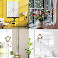 1 Stück bunte Sonnenfänger aus gewebtem Netz aus Glasperlen&nbsp;AJEW-CY0001-95D