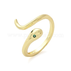 Manschettenringe aus Messing mit Mikropavé-Zirkonia für Damen&nbsp;RJEW-Z084-01G-04