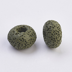 Perles européennes en roche de lave teintée naturellement&nbsp;G-E477-A06