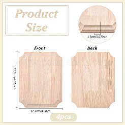 4 Stück geschnitzte Onlay-Applikation aus Naturholz.&nbsp;WOOD-FG0001-64B
