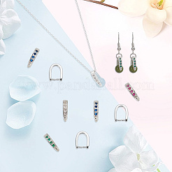 16 pz. 4 colori placcatura in ottone con pavé di zirconi cubici a scatto su cauzioni&nbsp;KK-AR0003-55S