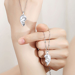2 pz collana con ciondolo magnetico a forma di cuore con mani in lega per San Valentino&nbsp;WG7D3EF-01