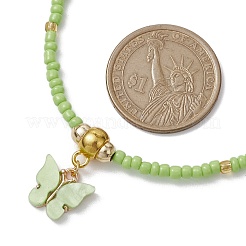 Collares de cuentas de vidrio y flores hechos a mano con lampwork&nbsp;NJEW-MZ00065-02