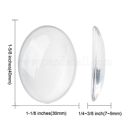 Cabochons de verre transparent de forme ovale&nbsp;X-GGLA-R022-40x30