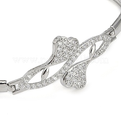 Gestellplattierung Messing Mikropflaster klare Zirkonia Gliederkettenarmbänder&nbsp;BJEW-Z069-02P-02