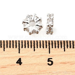 Flache runde messing micro pave zirkonia spacer perlen&nbsp;KK-L230-01P-01