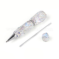 Penna a sfera con pavé di strass in resina a coda di pesce e argilla polimerica&nbsp;AJEW-T013-05G