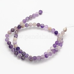 Mattierte runde natürliche Chevron-Amethyst-Perlenstränge&nbsp;G-N0166-55-6mm