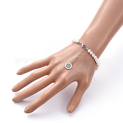Pulseras de perlas de agua dulce cultivadas naturales&nbsp;BJEW-JB05257-01