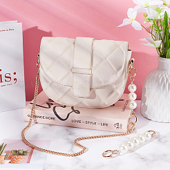 3 poignée de sac à main en plastique ABS imitation perle et chaîne en fer&nbsp;DIY-WR0002-70B