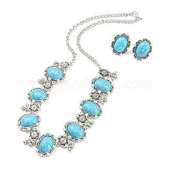 Ovales Schmuckset aus Legierung im Bohème-Stil&nbsp;SJEW-H076-01AS