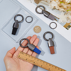 4 porte-clés pendentif en tissu suédé bicolore&nbsp;KEYC-FH0001-78
