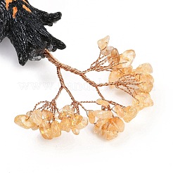 Tema halloween scaglie di quarzo giallo naturale decorazioni albero della vita&nbsp;DJEW-B013-02E