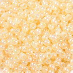 6/0 perline di semi di vetro rotonde placcate arcobaleno di colori opachi&nbsp;SEED-T006-04D-10