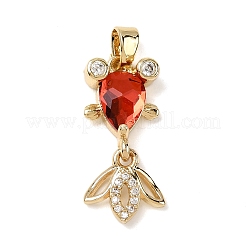 Pendentifs avec zircon cubiques à micro-pavés en laiton&nbsp;KK-K375-27G