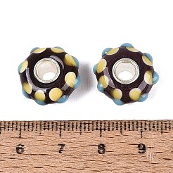 Cuentas europeas hechas a mano con vidrio soplado y núcleo de latón.&nbsp;LAMP-N044-13S-01