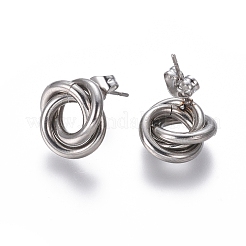 Orecchini a bottone in acciaio inossidabile 304 anti-ossidazione&nbsp;EJEW-L241-02P