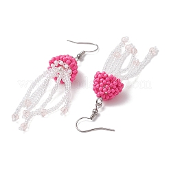 Pendientes colgantes de medusas con cuentas de semillas de vidrio&nbsp;EJEW-MZ00435-05