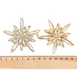 Ohrstecker aus 304 Edelstahl und Glas für Damen&nbsp;EJEW-M095-16G