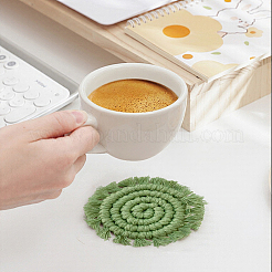 Sottobicchiere in cotone intrecciato fatto a mano in stile bohémien&nbsp;AJEW-WH20020-294E