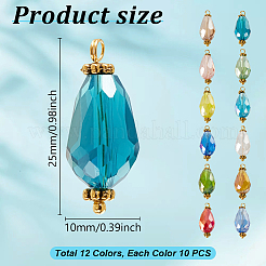 120pcs 12 Farben Glasanhänger&nbsp;PALLOY-GA00009