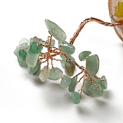 Decorazioni per l'esposizione dell'albero di trucioli di avventurina verde naturale&nbsp;DJEW-C003-01F