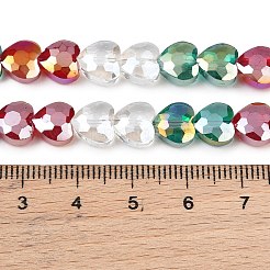 Chapelets de perles en verre transparent électrolytique&nbsp;GL-CBADAFE-01F