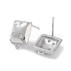 Fornituras de latón micro pave zirconia pendiente del perno prisionero&nbsp;KK-E107-12P