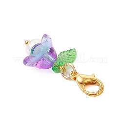 Decorazioni pendenti con perle di vetro a forma di fiore&nbsp;HJEW-MZ00324