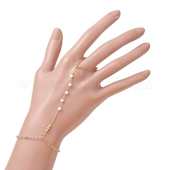 Bracelets en laiton faits à la main avec maillons en verre à facettes pour femmes&nbsp;BJEW-JB11773