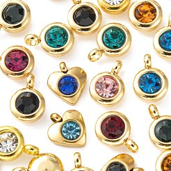 36 Stück 12 Farben 304 Edelstahl Strass Charms&nbsp;STAS-LS0001-29G