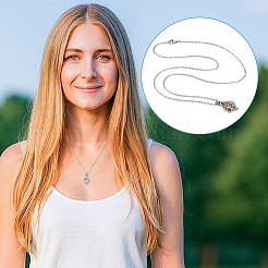 Collier pendentif en acier inoxydable avec pendentif en forme de larme en verre pour cendres&nbsp;NJEW-NB0001-35