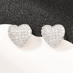 Messing Micro Pave klare Zirkonia Ohrstecker&nbsp;EJEW-G471-31P-02