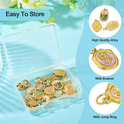 20pcs 10 styles de pendentifs en émail en alliage&nbsp;FIND-TA0009-35