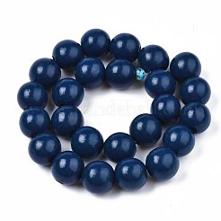 Brins de perles de bois naturel peintes à la bombe&nbsp;WOOD-S053-57B