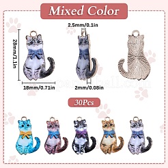 30 pendentif en alliage émaillé en forme de chat&nbsp;ENAM-SC0005-27A