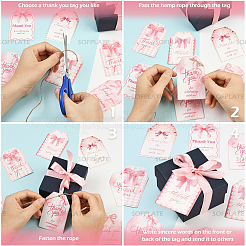 Rectángulo de papel con etiqueta de lazo&nbsp;DIY-WH20055-033A