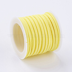 3x1.5 mm gelbe Flach Fauxveloursleder Kabel&nbsp;X-LW-R003-38