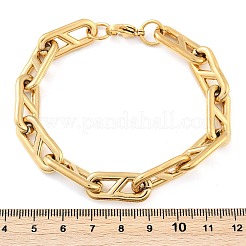 Bracciali a catena ovale in acciaio inossidabile 304 per donna e uomo&nbsp;BJEW-F488-49C-G