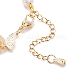 Pulseras de perlas de agua dulce naturales cultivadas y ágata natural teñida.&nbsp;BJEW-JB12808