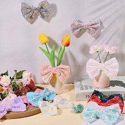 15 Stück Schleifen aus Polyester und Pailletten&nbsp;DIY-WH0622-625